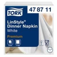 Tork LinStyle Premium White Dinner Napkins 1/4 Fold 1-ply 39 cm x 39 cm 50 Sheets Pack of 12