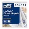 Tork LinStyle Premium White Dinner Napkins 1/4 Fold 1-ply 39 cm x 39 cm 50 Sheets Pack of 12