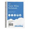 Niceday Notebook A6 Ruled Spiral Bound Paper Soft Cover Blue 100 Pages Pack of 5