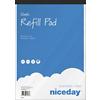 Niceday Notepad Adhesive A4+ Plain Paper Soft Cover Blue Perforated 160 Pages 80 Sheets Pack of 5