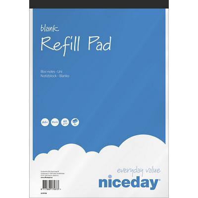 Niceday Notepad Adhesive A4+ Plain Paper Soft Cover Blue Perforated 160 Pages 80 Sheets Pack of 5
