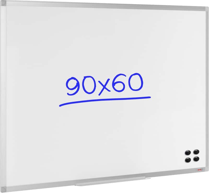 Viking Whiteboard Wall Mounted Magnetic Lacquered Steel Single Sided 90 (W) x 60 (H) cm