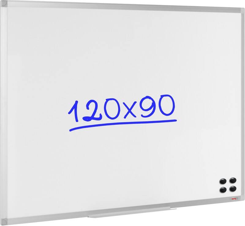 Viking Whiteboard Wall Mounted Magnetic Lacquered Steel Single Sided 120 (W) x 90 (H) cm