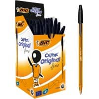 BIC Cristal Original Fine Ballpoint Pen Black Fine 0.3 mm Pack of 50