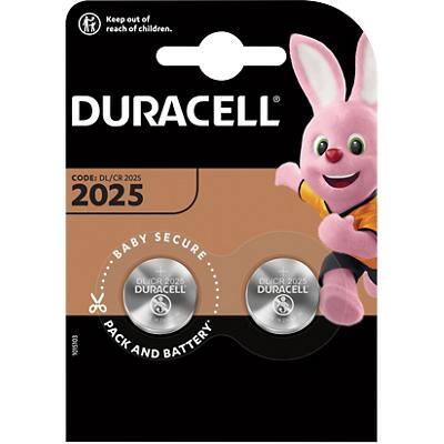 Duracell Button Cell DL2025B2 Batteries CR2025 3V Lithium Pack of 2