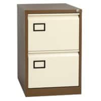 Bisley Filing Cabinet with 2 Lockable Drawers AOC2 470 x 622 x 711mm Brown & Cream