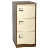 Bisley AOC Steel Filing Cabinet 3 Drawers Lockable 470 x 622 x 1,016 mm Brown, Cream