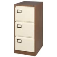 Bisley Steel Filing Cabinet with 3 Lockable Drawers 470 x 622 x 1,016 mm Brown, Cream