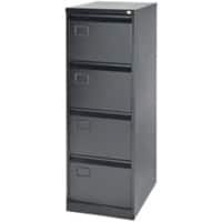 Bisley AOC Steel Filing Cabinet 4 Drawers Lockable 470 x 622 x 1,312 mm Black