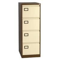 Bisley Steel Filing Cabinet with 4 Lockable Drawers 470 x 622 x 1,312 mm Brown, Cream