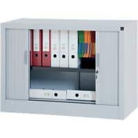 Realspace Tambour Cupboard Lockable with 1 Shelf Steel 1000 x 450 x 700mm Grey