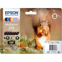 Epson 378 Original Ink Cartridge C13T37884010 Black & Cyan, Light Cyan, Light Magenta, Magenta, Yellow Multipack Pack of 6