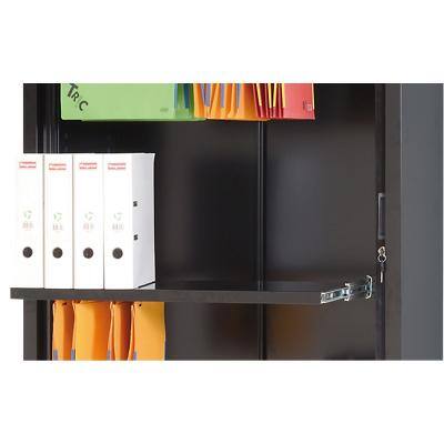 Realspace Suspension Shelf Steel Black for tambour cupboard 1000 x 450mm