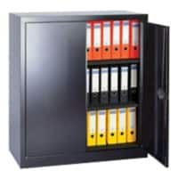 Realspace Regular Door Cupboard Steel 2 Shelves Lockable 920 x 420 x 1,000 mm Black