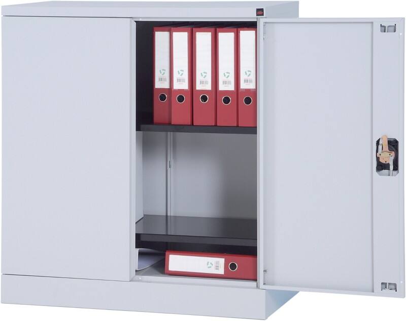 Viking Realspace Regular Door Cupboard Steel 2 Shelves Lockable 920 x 420 x 1,000 mm Grey