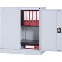 Realspace Regular Door Cupboard Steel 2 Shelves Lockable 920 x 420 x 1,000 mm Grey