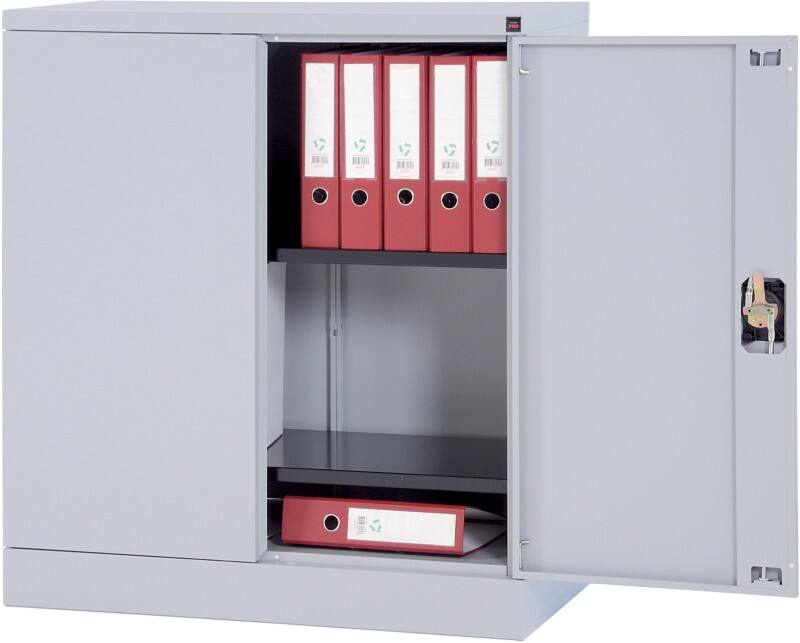 Viking Realspace Regular Door Cupboard Steel 2 Shelves Lockable 920 x 420 x 1,000 mm Silver