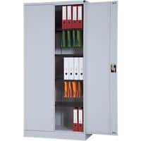 Realspace Regular Door Cupboard Lockable with 4 Shelves Steel High 920 x 420 x 1950mm Grey