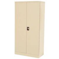 Realspace Regular Door Cupboard Lockable with 3 Shelves Steel 920 x 450 x 1950mm Cream