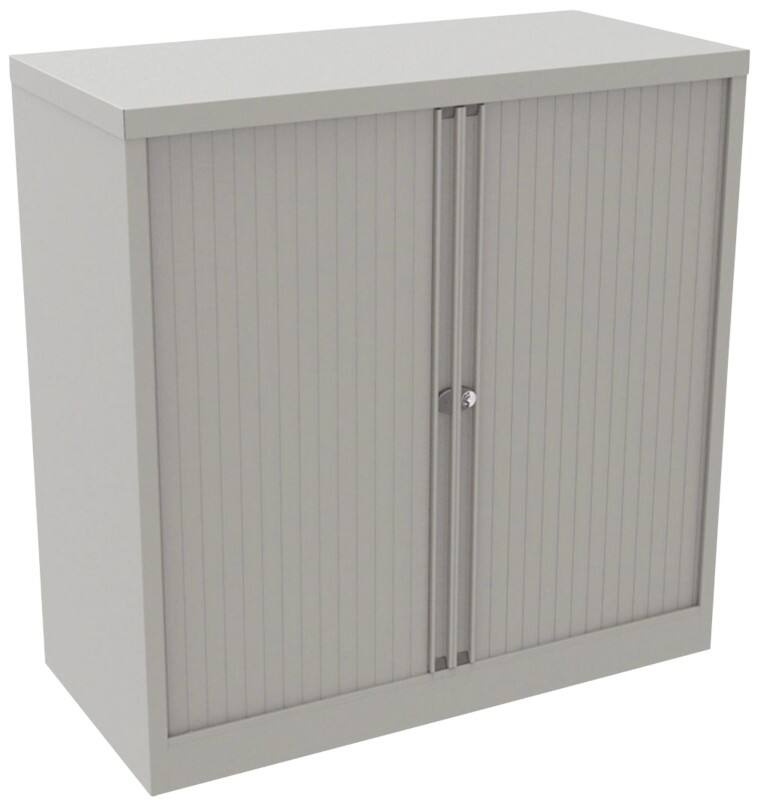 Bisley Tambour Cupboard Steel 1 Shelf Lockable 1,000 x 470 x 1,015 mm Grey