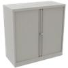 Bisley Tambour Cupboard Lockable with 1 Shelf Steel Essentials 1000 x 470 x 1000mm Grey