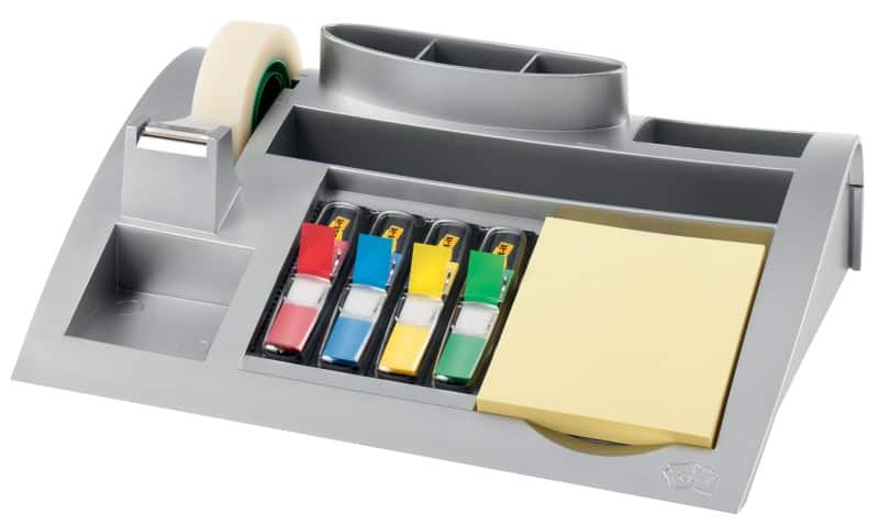 Post-it Desk Organiser C50 Plastic Silver 25.6 x 16.6 x 6.8 cm