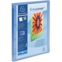 Exacompta Krea Cover Ring Binder A4 20 mm Blue 4 ring 51962E Cardboard, PP (Polypropylene) Pack of 2