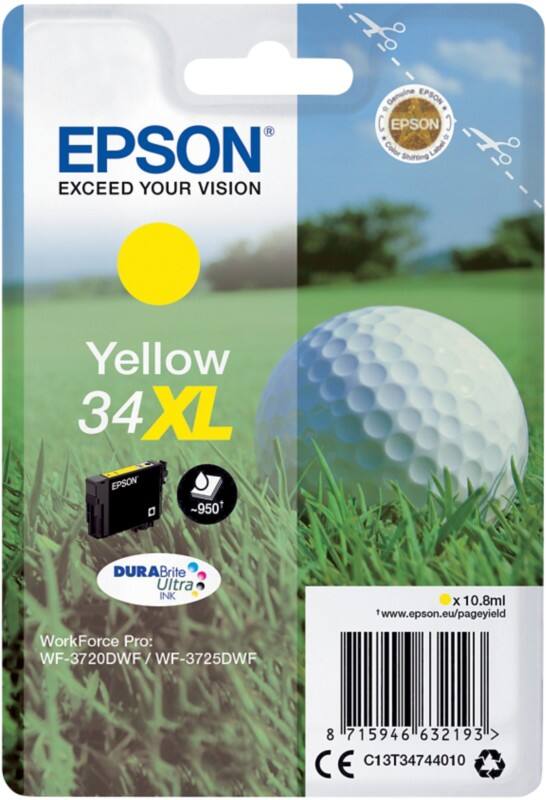 Epson 34XL Original Ink Cartridge C13T34744010 Yellow