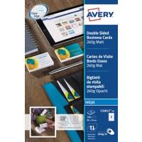 AVERY Zweckform Business Cards 260 gsm White Pack of 25 Sheets of 8 Cards