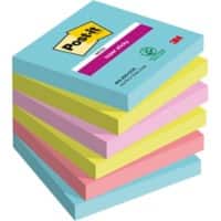Post-it Cosmic Super Sticky Notes 76 x 76 mm Assorted Colours Square 6 Pads of 90 Sheets
