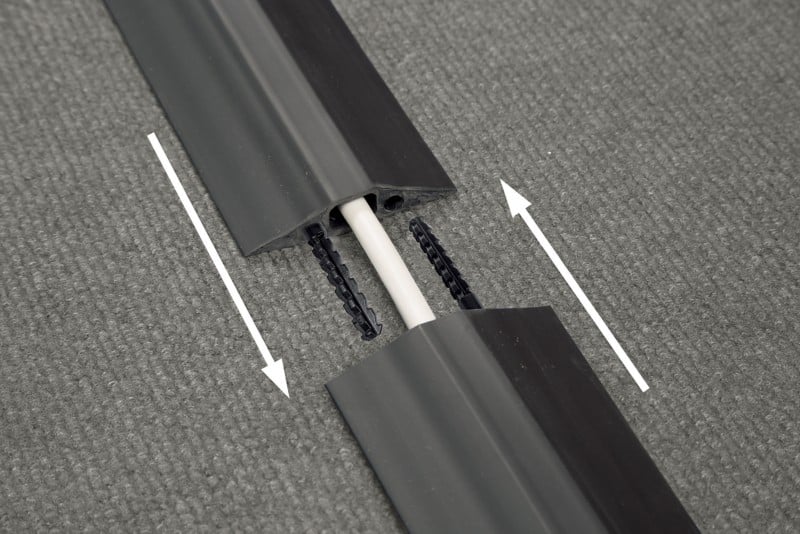 D-Line Floor Cable Cover Linkable Medium Duty Black 83 x 9000 mm