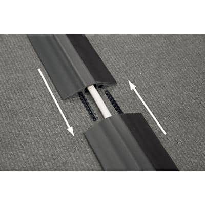 D-Line Floor Cable Cover Linkable Medium Duty Black 83 x 9000 mm