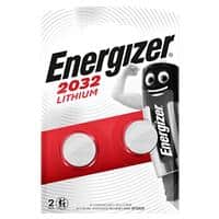 Energizer Button Cell Batteries CR2032 3V Lithium Pack of 2