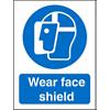 Mandatory Sign Face Shield Plastic Blue, White 20 x 15 cm
