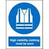 Mandatory Sign High Vis Clothing Must Be Worn Vinyl Blue, White 20 x 15 cm