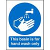 Mandatory Sign This Basin is for Hands Only Plastic Blue, White 30 x 20 cm