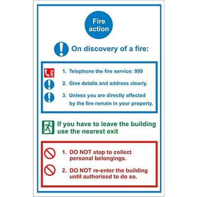 Fire Sign On Discovery of Fire Plastic 20 x 15 cm