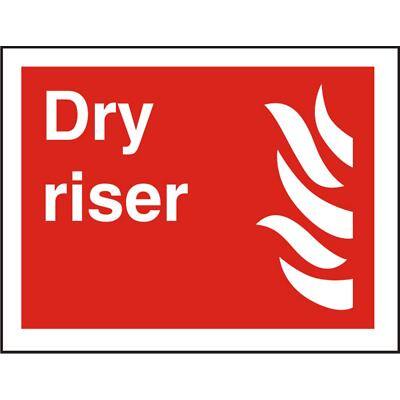 Fire Sign Dry Riser Self Adhesive Plastic 20 x 30 cm