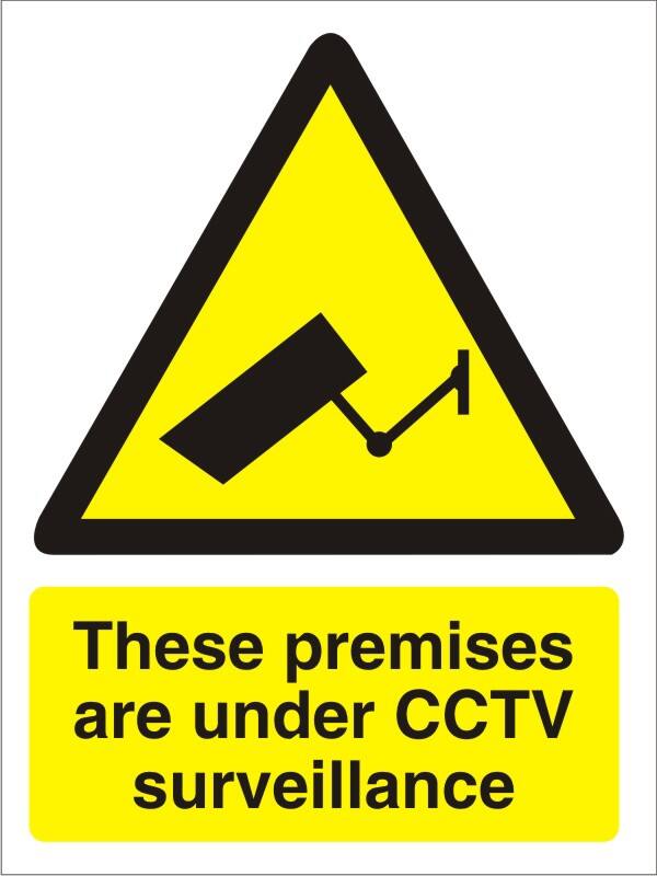 Warning Sign Under CCTV Adhesive Vinyl 20 x 15 cm