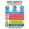 Site Sign Site Safety Fluted Board Self Adhesive 80 x 60 cm