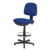Realspace Permanent Contact Swivel Chair with Adjustable Seat Draftsman Fabric Blue