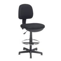 Realspace Draughtsman Chair Permanent Contact Fabric Height Ajustable Black 110 kg 430 x 480 x 1,200 mm