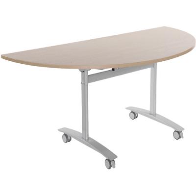 Semi Circle Folding Table with Maple Coloured Top 1600 x 800 x 725 mm