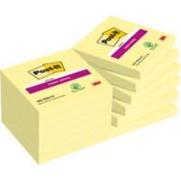 Post-it Super Sticky Notes 76 x 76 mm Canary Yellow Square 12 Pads of 90 Sheets