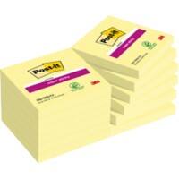 Post-it Super Sticky Notes 76 x 76 mm Canary Yellow 12 Pads of 90 Sheets