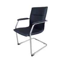 Realspace Visitor Chair Bonded leather Fixed Armrest Black 110 kg Baker