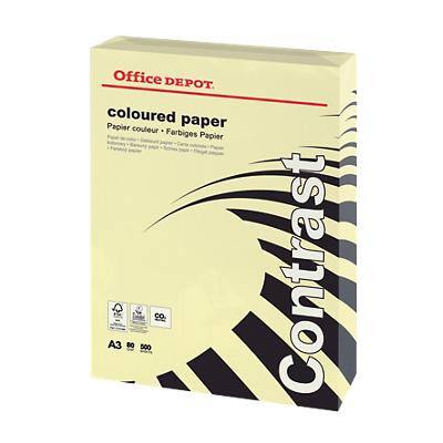 Office Depot A3 Coloured Paper Yellow 80 gsm Smooth 500 Sheets