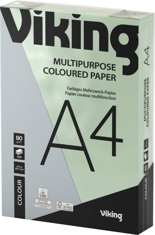 Viking Multipurpose A4 Coloured Paper Green 80 gsm 500 Sheets