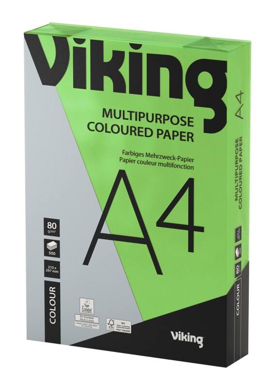Viking Contrast A4 Coloured Paper Green 80 gsm 500 Sheets