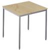 Dams International Straight Table with Maple Coloured MFC & Steel Top and Silver Frame Flexi 800 x 800 x 720mm